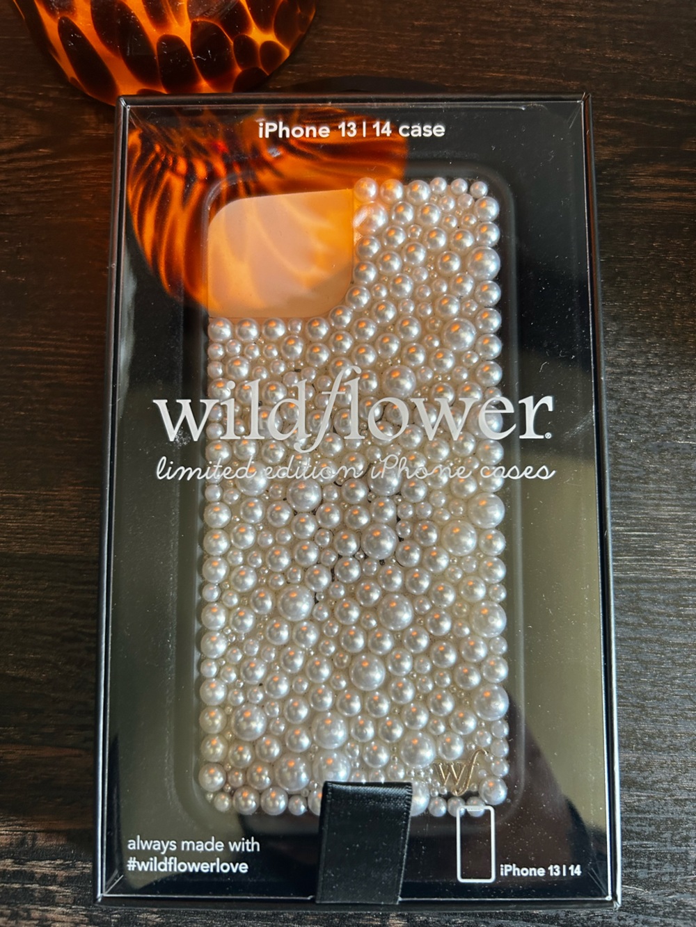 Wildflowers Pearl Embellished iPhone 13/14 Case — Cream Pearl